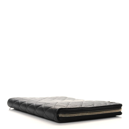 Chanel Caviar Quilted Zip Around Notebook Agenda Cover Black 5 of 12