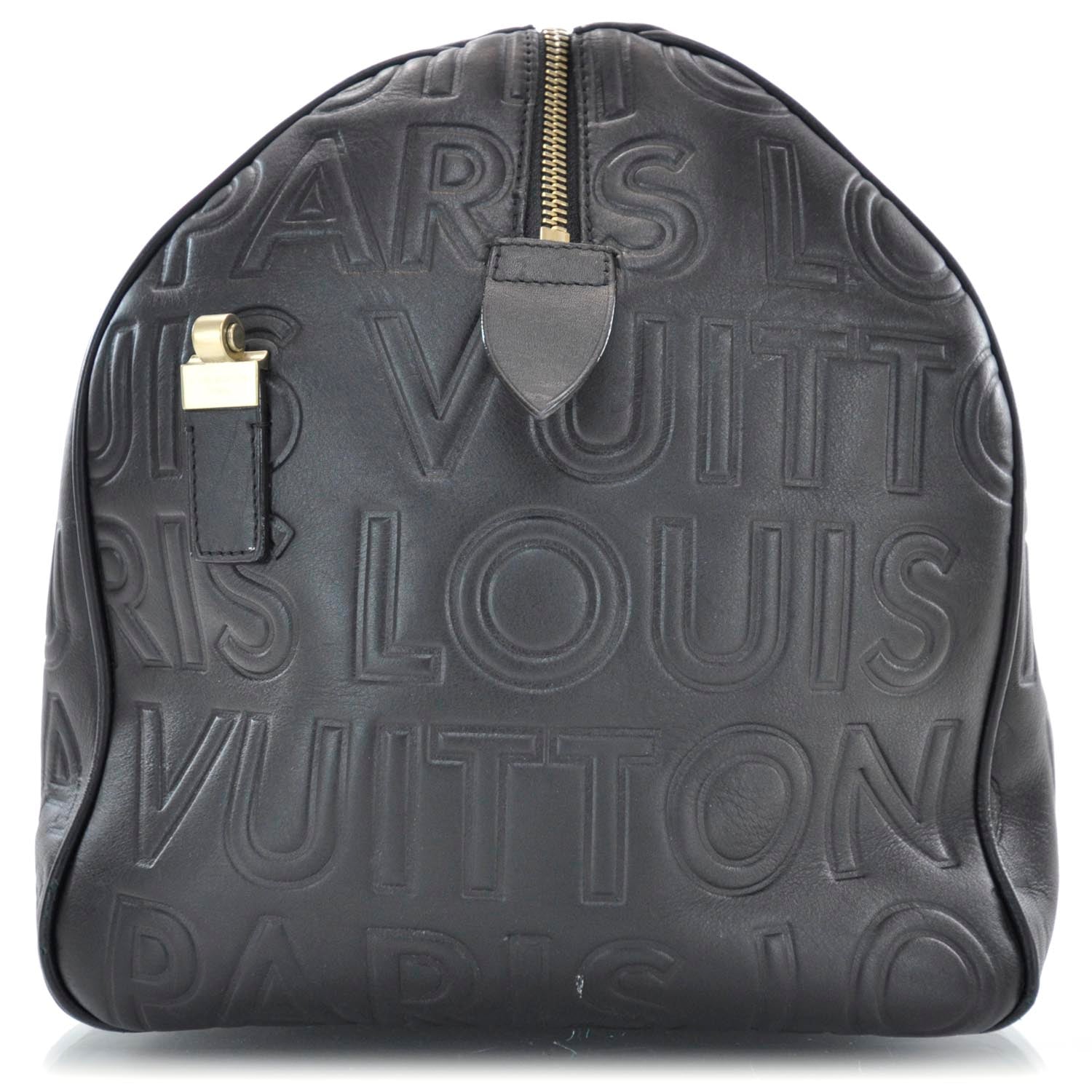 Louis Vuitton Calfskin Embossed Speedy Cube 30 Black 5 of 10