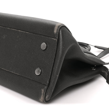 Saint Laurent Grained Calfskin Medium Cabas Rive Gauche Coal 9 of 11