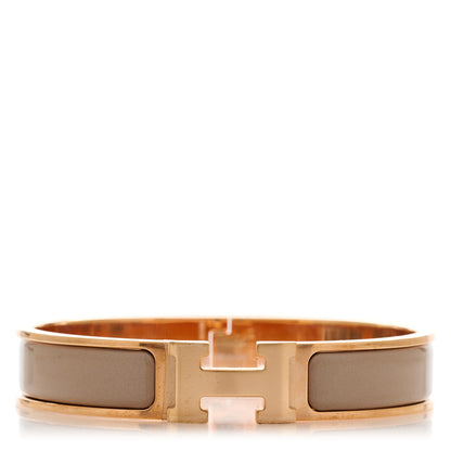 Hermes Enamel Narrow Clic Clac H Bracelet GM Marron Glace 1 of 4