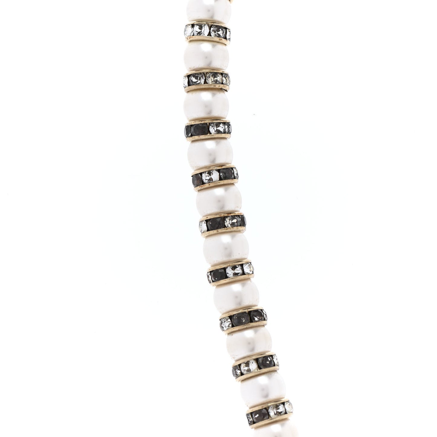 Pearl Crystal Nefertiti CC Short Necklace Gold