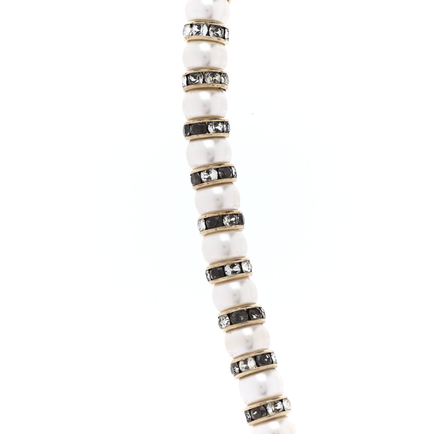 Chanel Pearl Crystal Nefertiti CC Short Necklace Gold 7 of 10