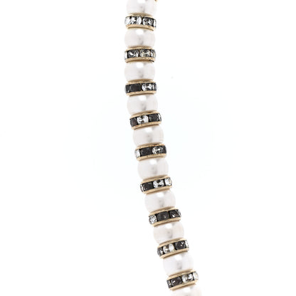 Chanel Pearl Crystal Nefertiti CC Short Necklace Gold 7 of 10