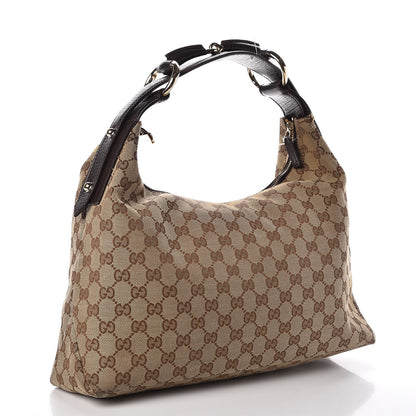Gucci Monogram Medium Horsebit Chain Hobo Dark Brown 3 of 13