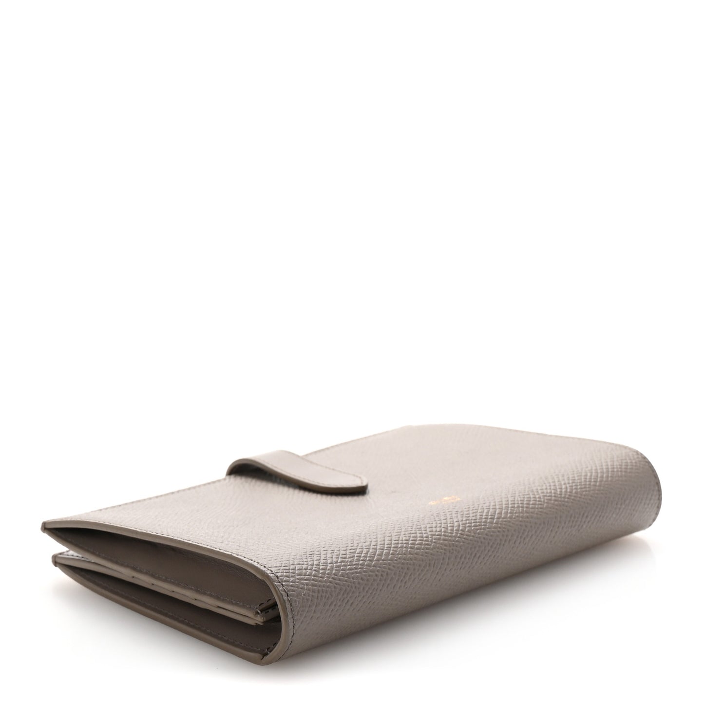 Grained Calfskin Large Multifunction Strap Wallet Pebble