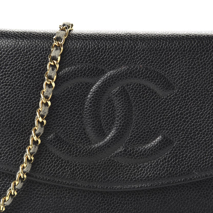 Chanel Caviar Timeless CC Wallet On Chain WOC Black 11 of 14