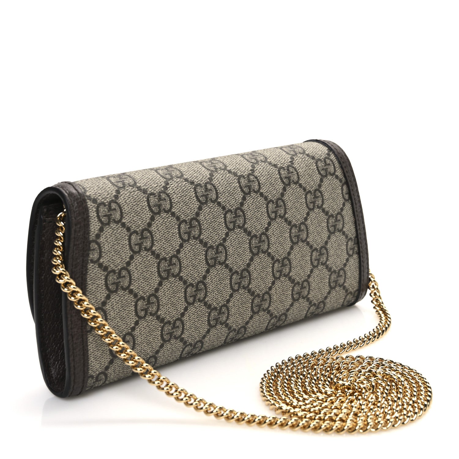 Gucci GG Supreme Monogram Textured Dollar Calfskin Blondie Continental Chain Wallet Beige Ebony New Acero 3 of 11