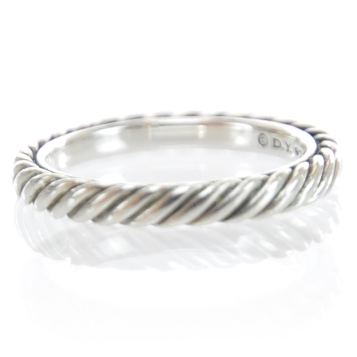 David Yurman Sterling Silver Stackable Cable Ring 6 3 of 5