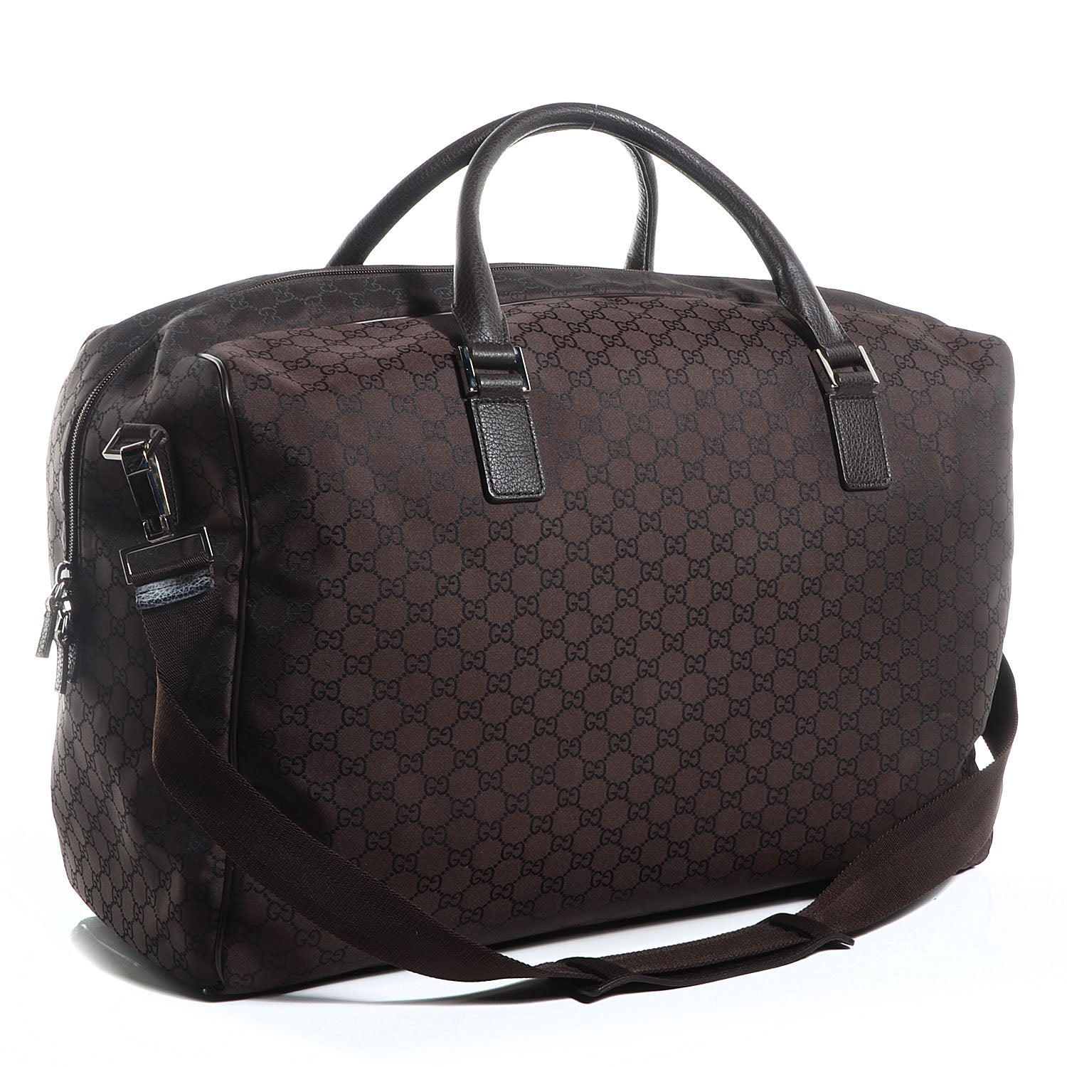 Gucci Nylon Monogram Large Carry On Duffle Dark Brown 3 of 7