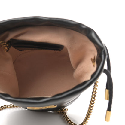 Gucci Calfskin Matelasse Mini GG Marmont 2.0 Bucket Bag Black 5 of 11