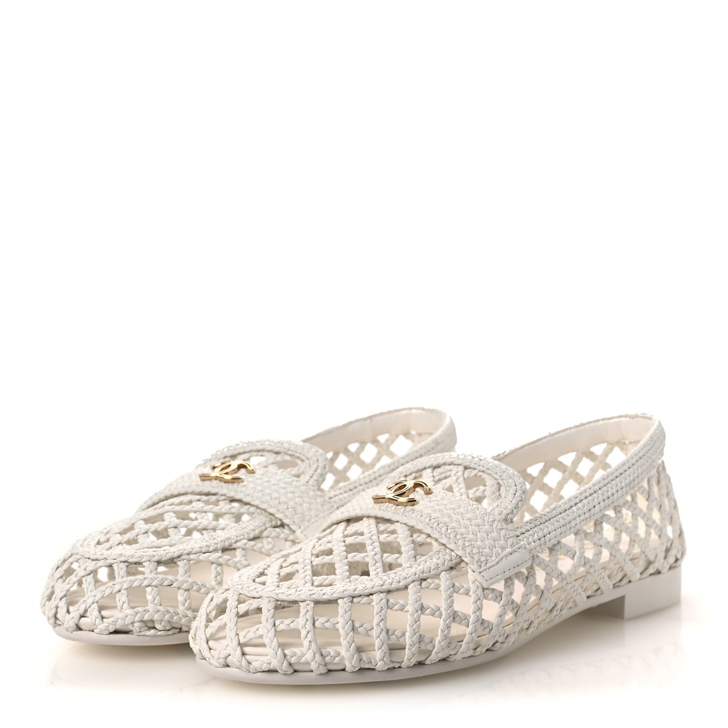 Braided Lambskin Mule Sandals 38.5 White