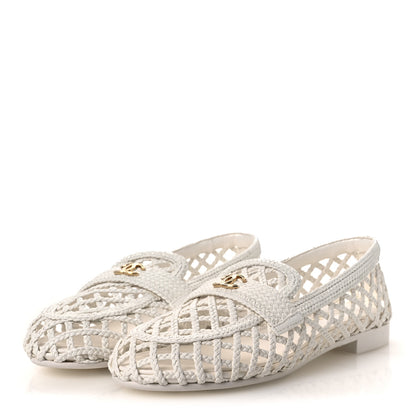 Chanel Braided Lambskin Mule Sandals 38.5 White 4 of 10