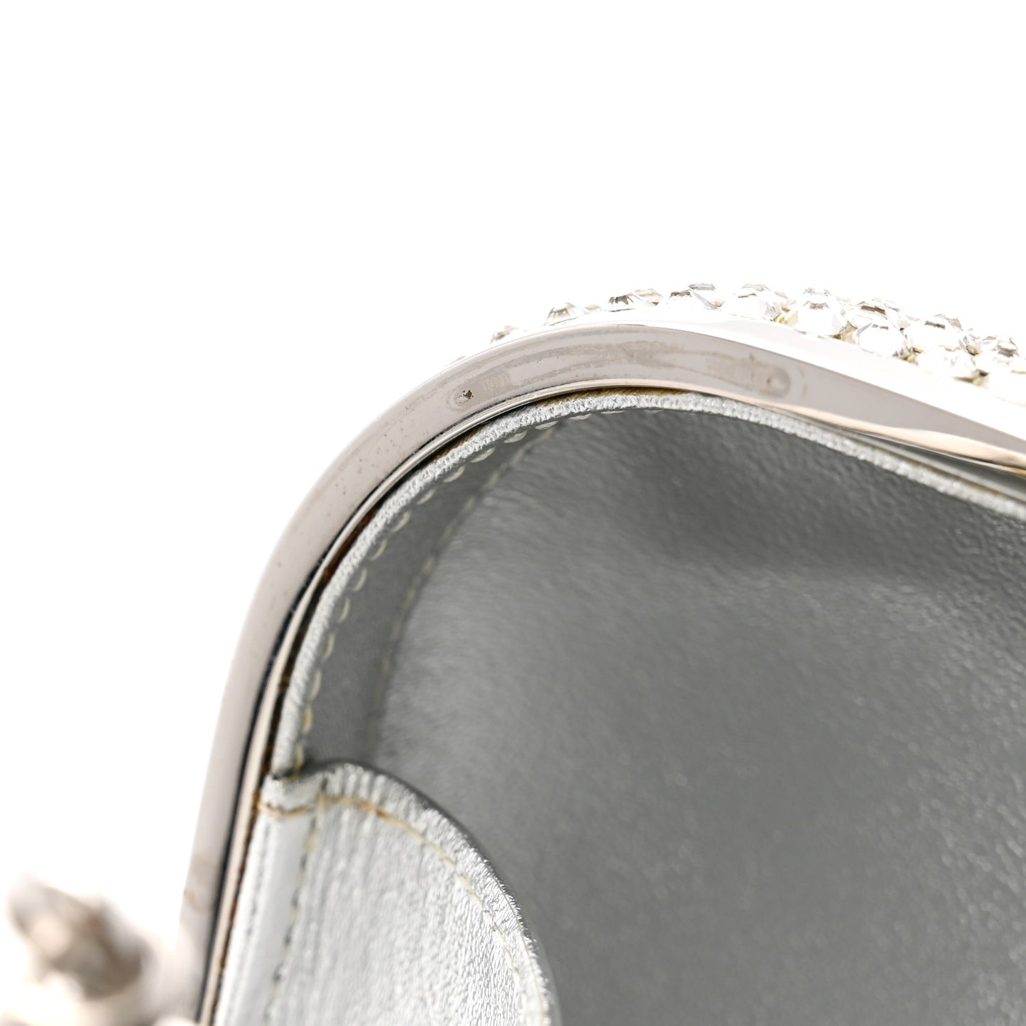 Swarovski Crystal Minaudiere Clutch Silver