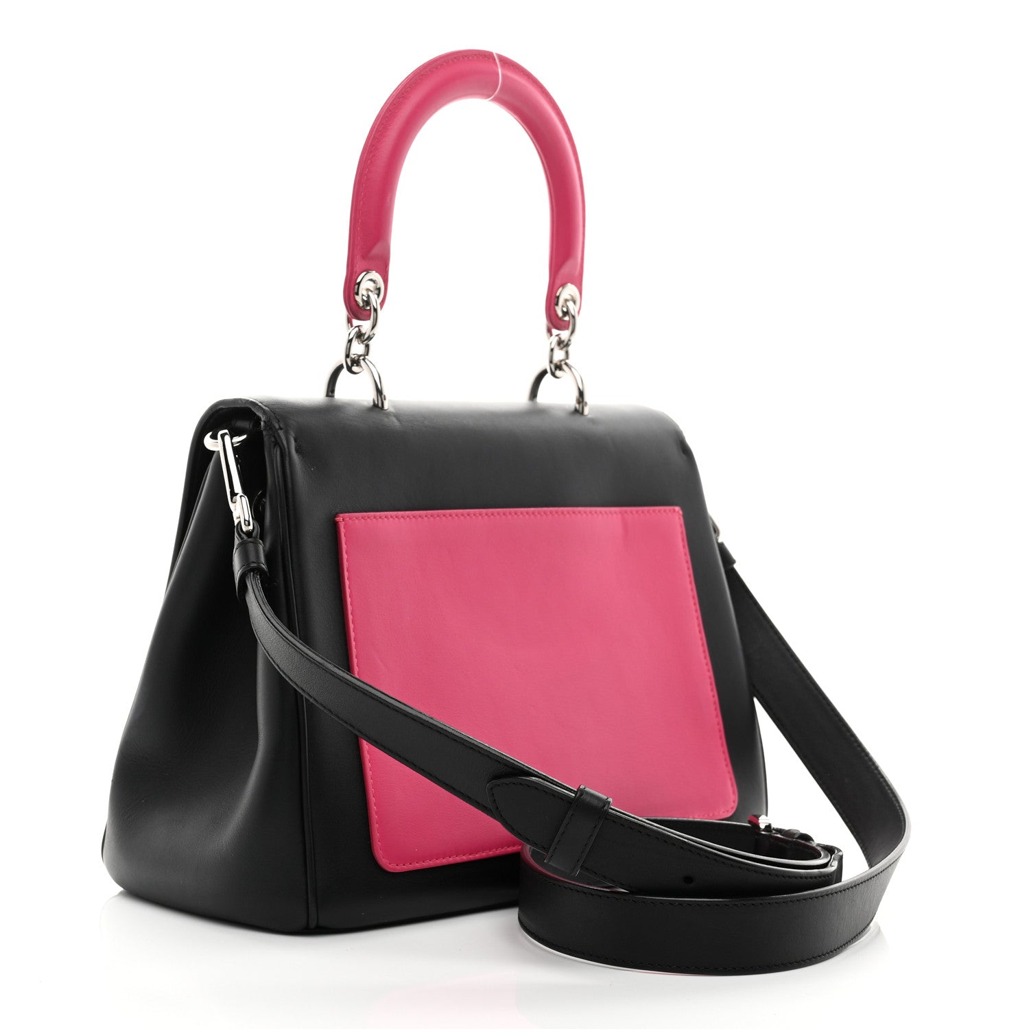 Christian Dior Smooth Calfskin Small Bi-Color Be Dior Flap Black Pink 3 of 10