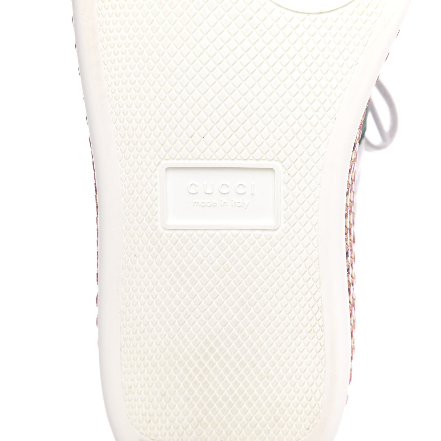 Laminated Nappa Crystal Web Bee Embroidered Trapuntata Womens Ace Platform Sneakers 36.5 Argento