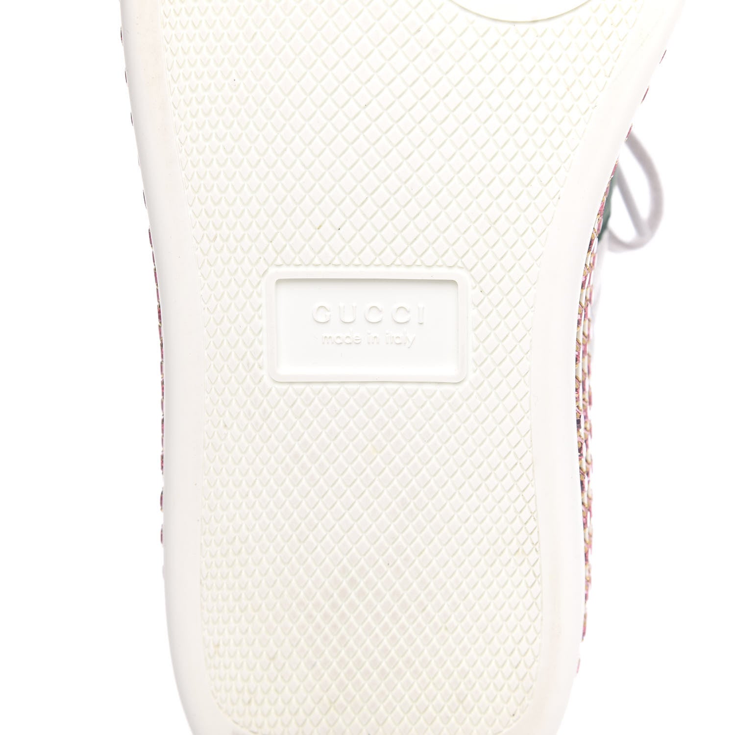 Gucci Laminated Nappa Crystal Web Bee Embroidered Trapuntata Womens Ace Platform Sneakers 36.5 Argento 8 of 8