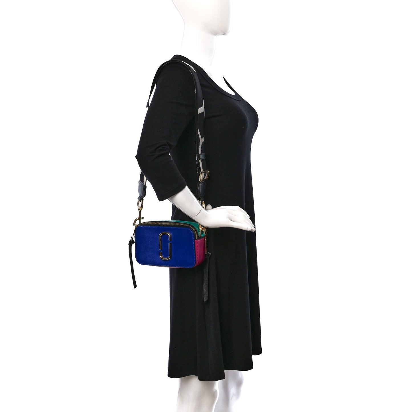 Saffiano Small Snapshot Camera Bag Academy Blue Multicolor