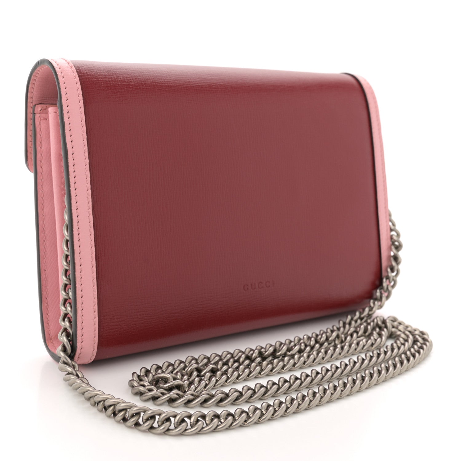 Gucci Azalea Calfskin Enamel Mini Dionysus Chain Wallet New Cherry Red Wild Rose Off White 3 of 12