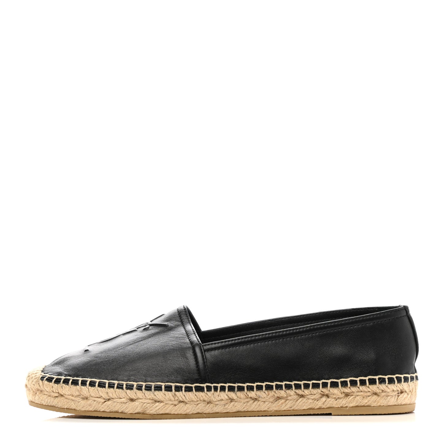 Lambskin Monogram Espadrilles 38.5 Black