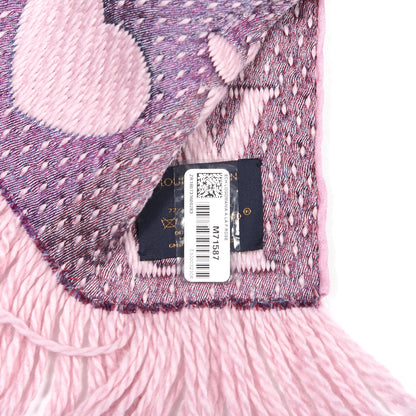 Louis Vuitton Wool Silk Logomania A La Folie Scarf Rose 3 of 3
