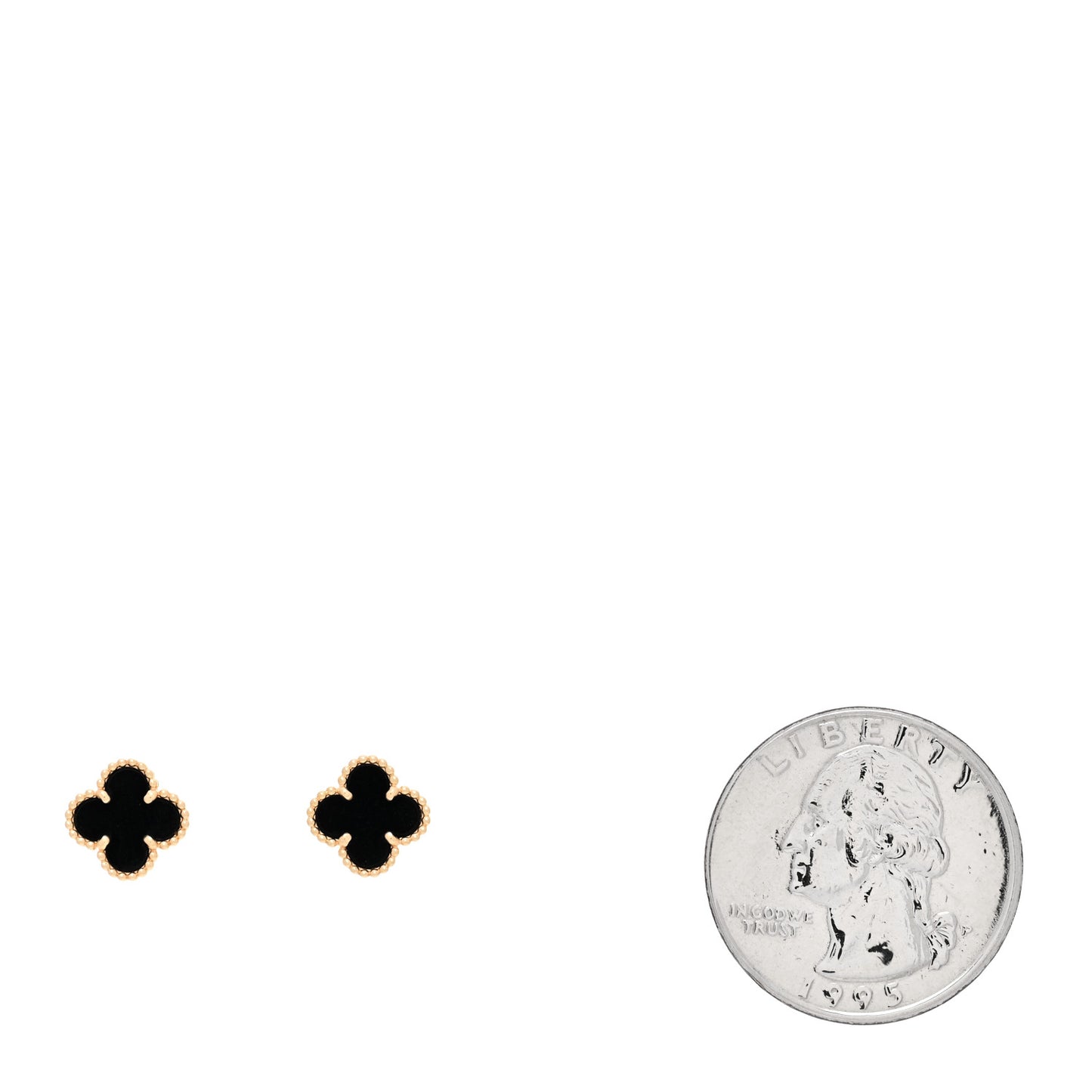 18K Yellow Gold Black Onyx Sweet Alhambra Earrings
