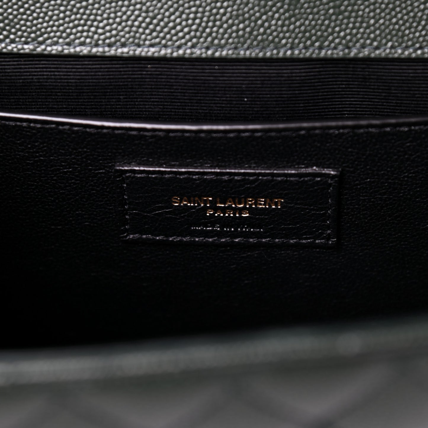 Grain De Poudre Textured Mixed Matelasse Medium Triquilt Monogram Satchel Vert Fonce