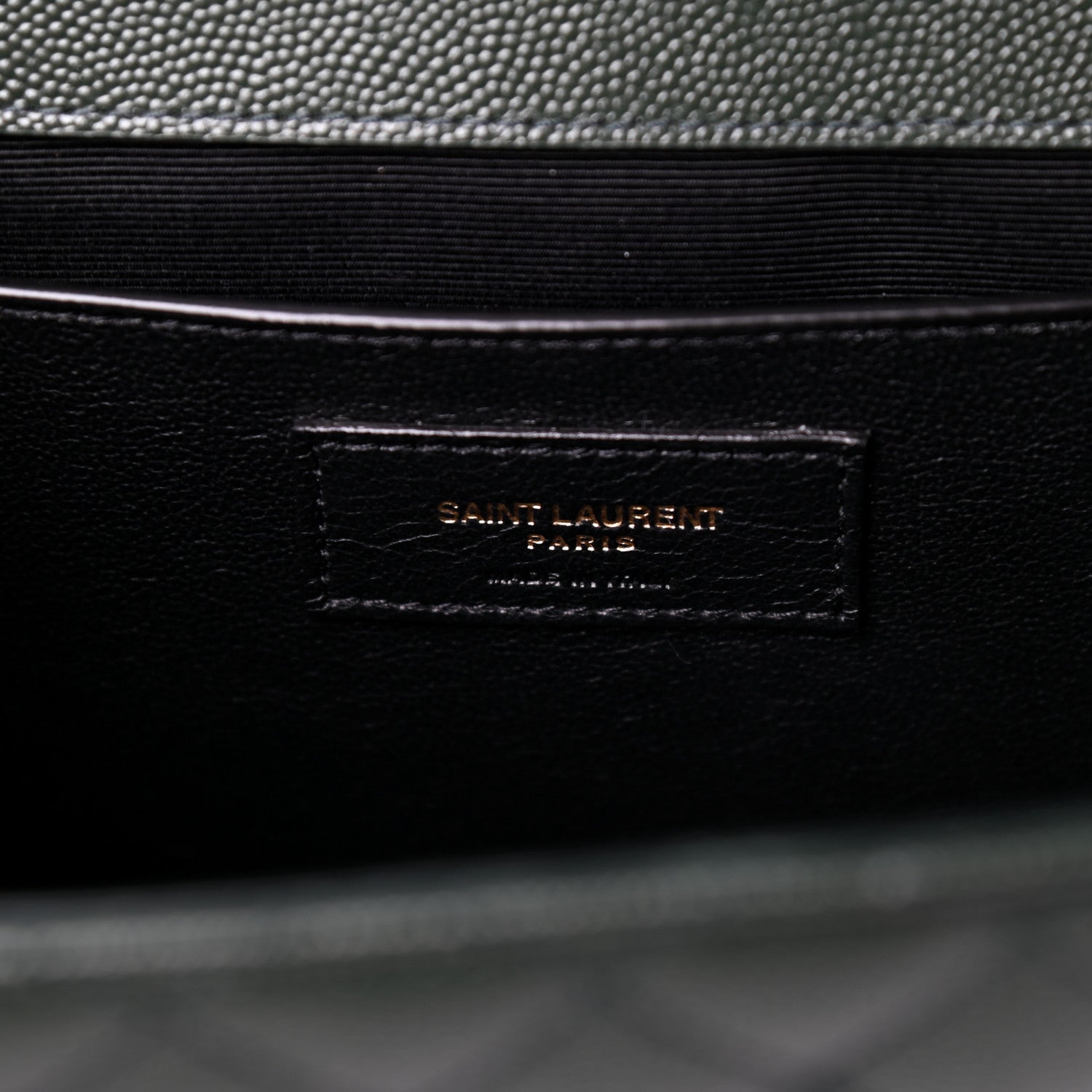 Saint Laurent Grain De Poudre Textured Mixed Matelasse Medium Triquilt Monogram Satchel Vert Fonce 7 of 10