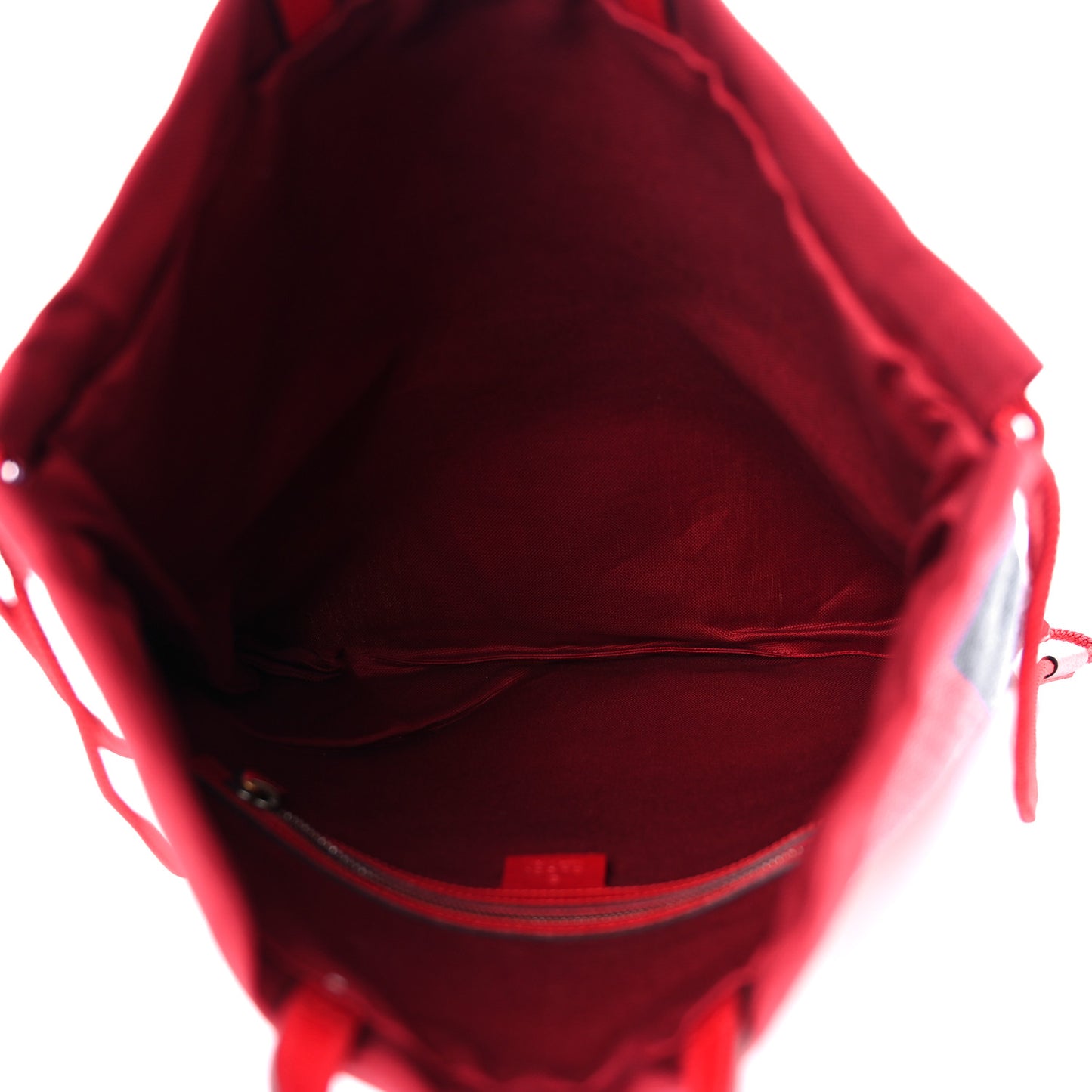 Canvas Logo Sylvie Stripe Drawstring Backpack Red