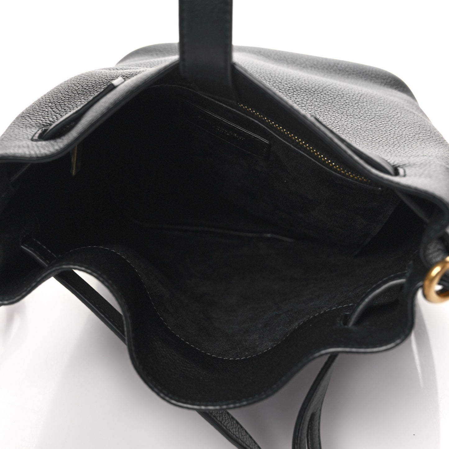 Grained Calfskin Boucle Bucket Bag Black