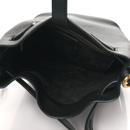 Saint Laurent Grained Calfskin Boucle Bucket Bag Black 4 of 8