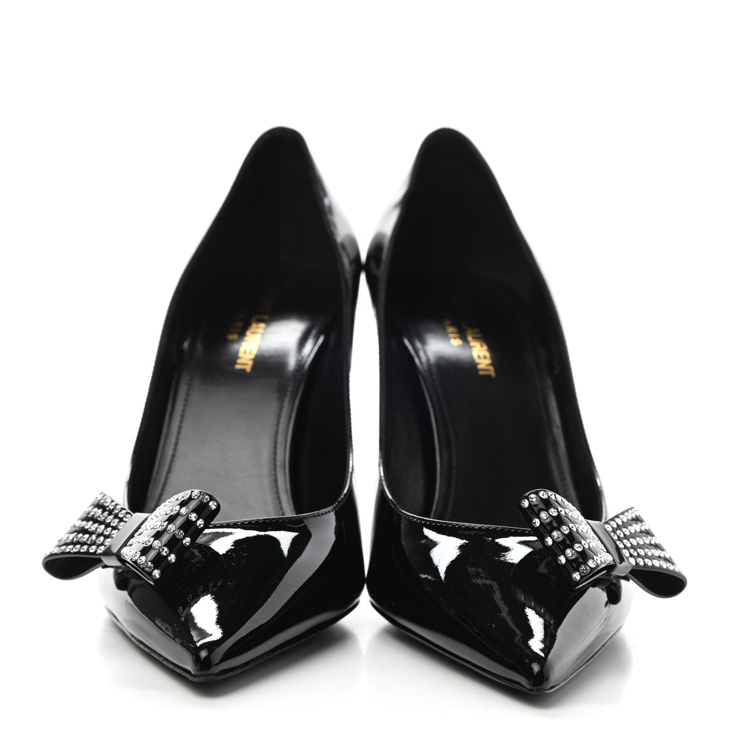 Patent Calfskin Zoe Bow 85 Pumps 39 Black