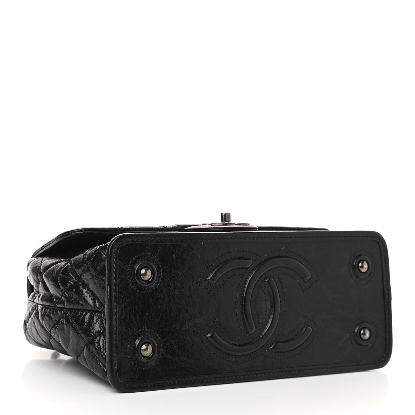 Aged Calfskin Flap Black
