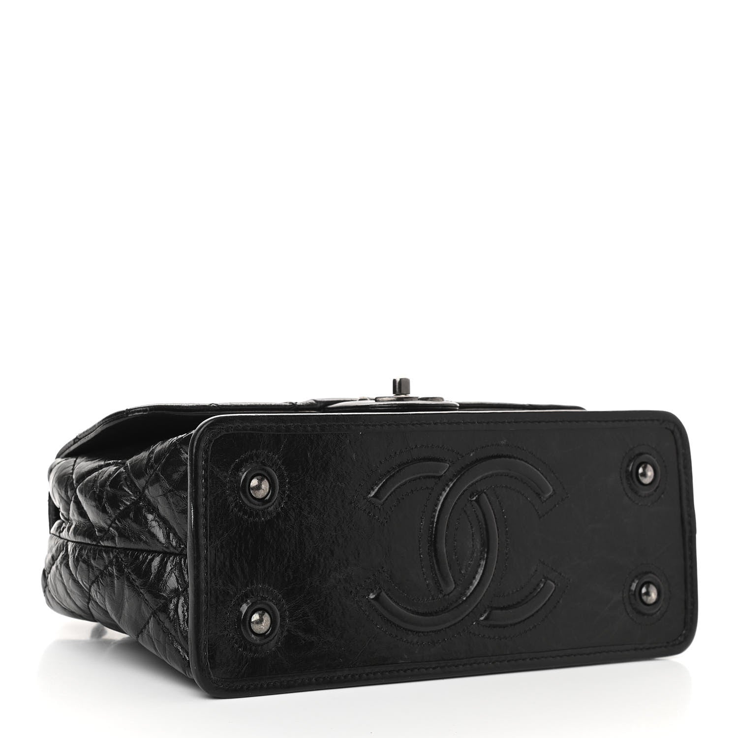 Chanel Aged Calfskin Flap Black 4 of 10