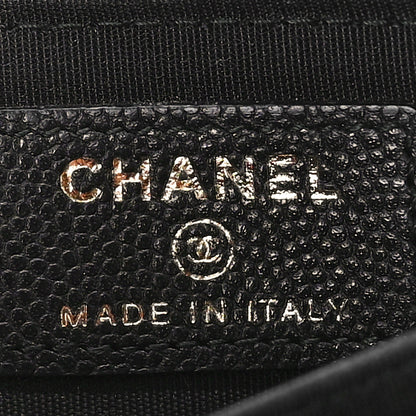 Chanel Caviar Quilted Boy Zip Around Coin Purse Wallet Black 6 of 10