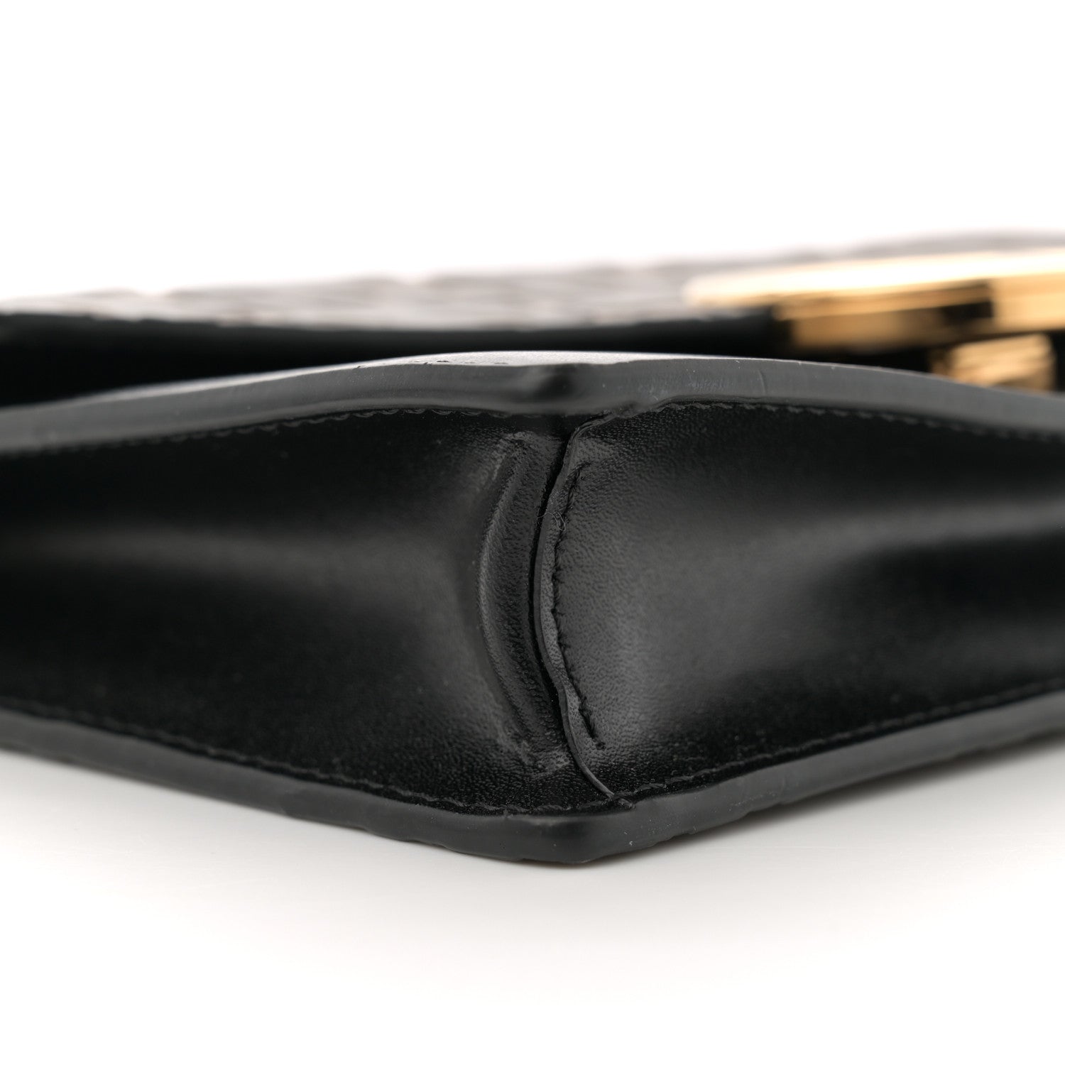 Fendi Vitello Cruise F is Fendi Bi-Color FF 1974 Embossed Medium Envelope Wallet On Chain Aspargo Maya Black Maya 8 of 10