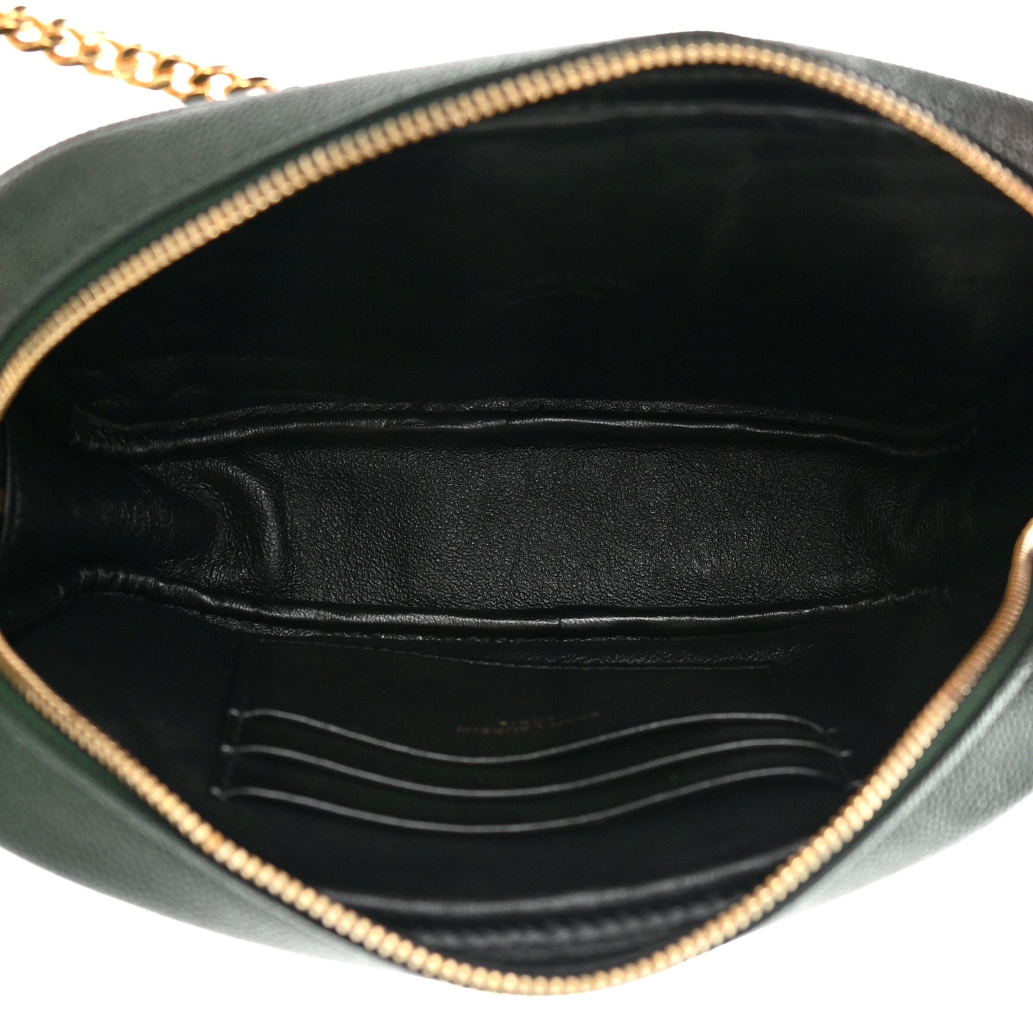 Saint Laurent Grain De Poudre Matelasse Monogram Mini Lou Camera Bag New Vert Fonce 5 of 11