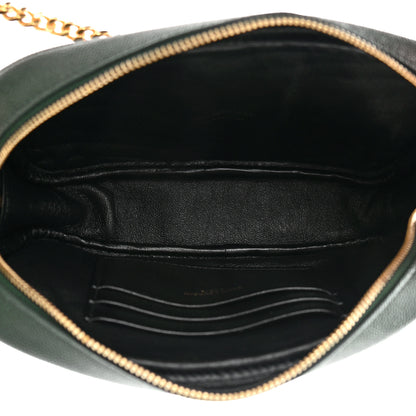 Saint Laurent Grain De Poudre Matelasse Monogram Mini Lou Camera Bag New Vert Fonce 5 of 11