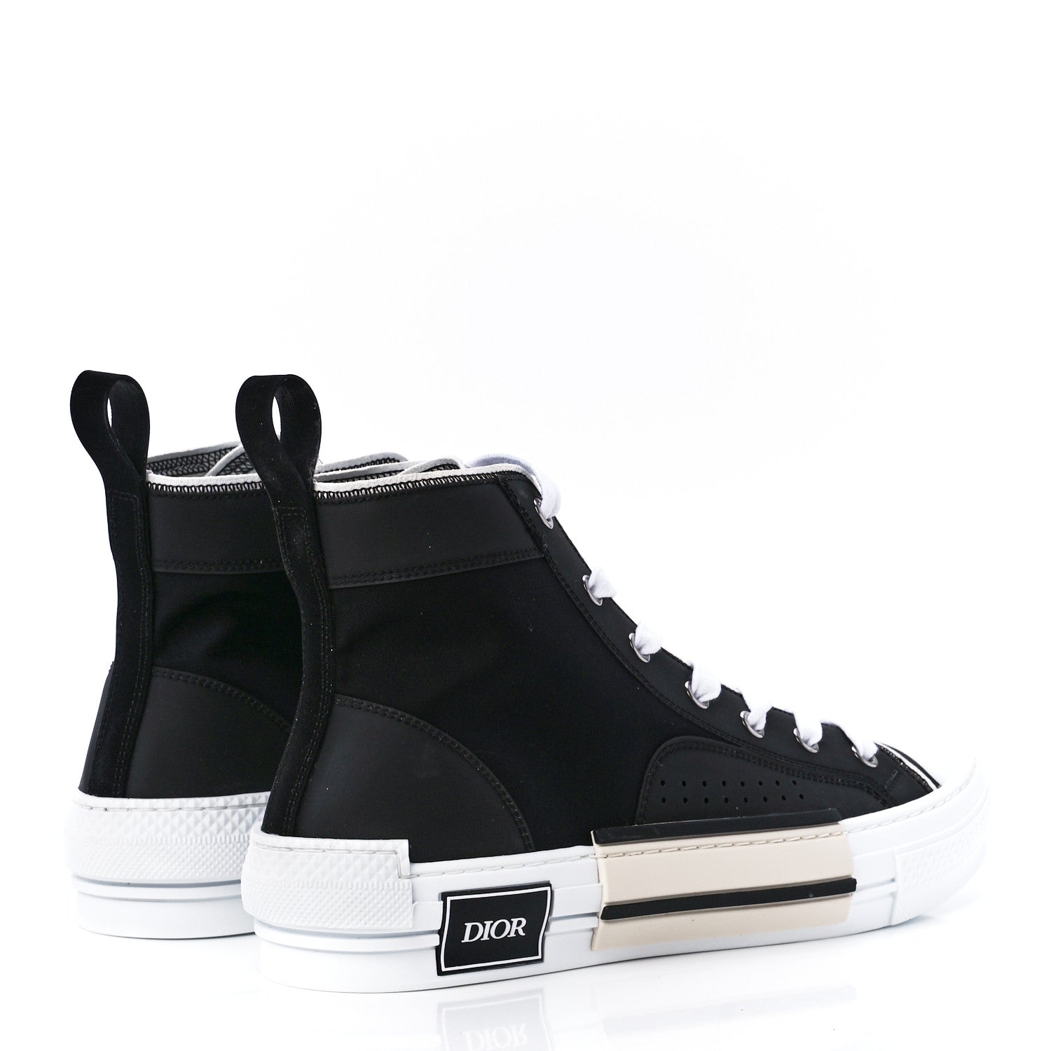 Christian Dior Oblique Kumo Mens B23 High Top Sneakers 40 Black Beige 4 of 8