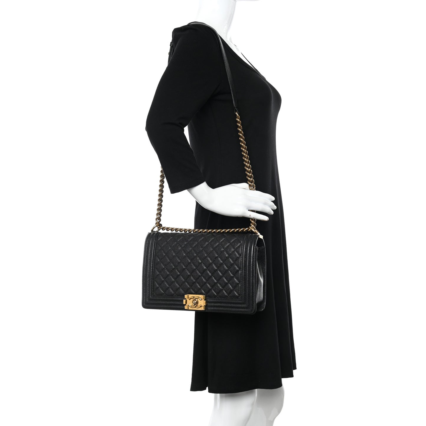 Caviar Quilted New Medium Boy Flap Black