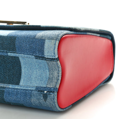 Louis Vuitton Denim Damier Monogram Twist Shoulder Bag MM Blue Rouge 10 of 10