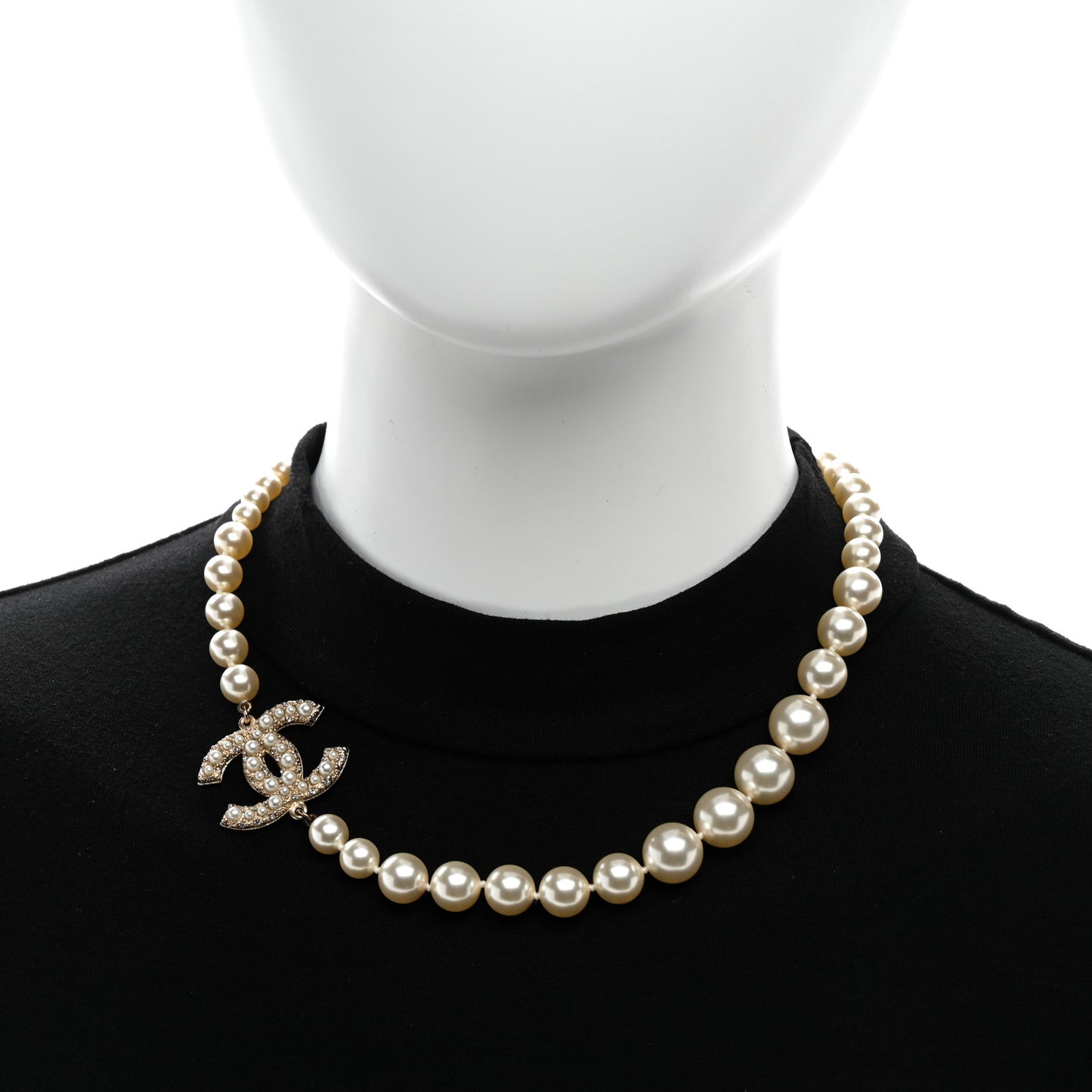 Pearl CC 100th Anniversary Necklace Light Gold