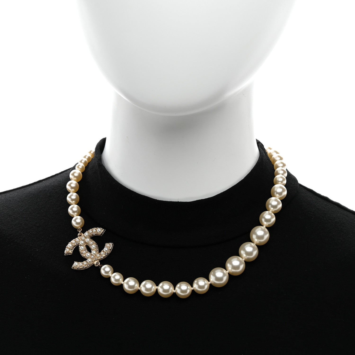 Chanel Pearl CC 100th Anniversary Necklace Light Gold 2 of 6