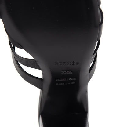 Hermes Calfskin Epsom Amica Sandals 38.5 Black 6 of 9