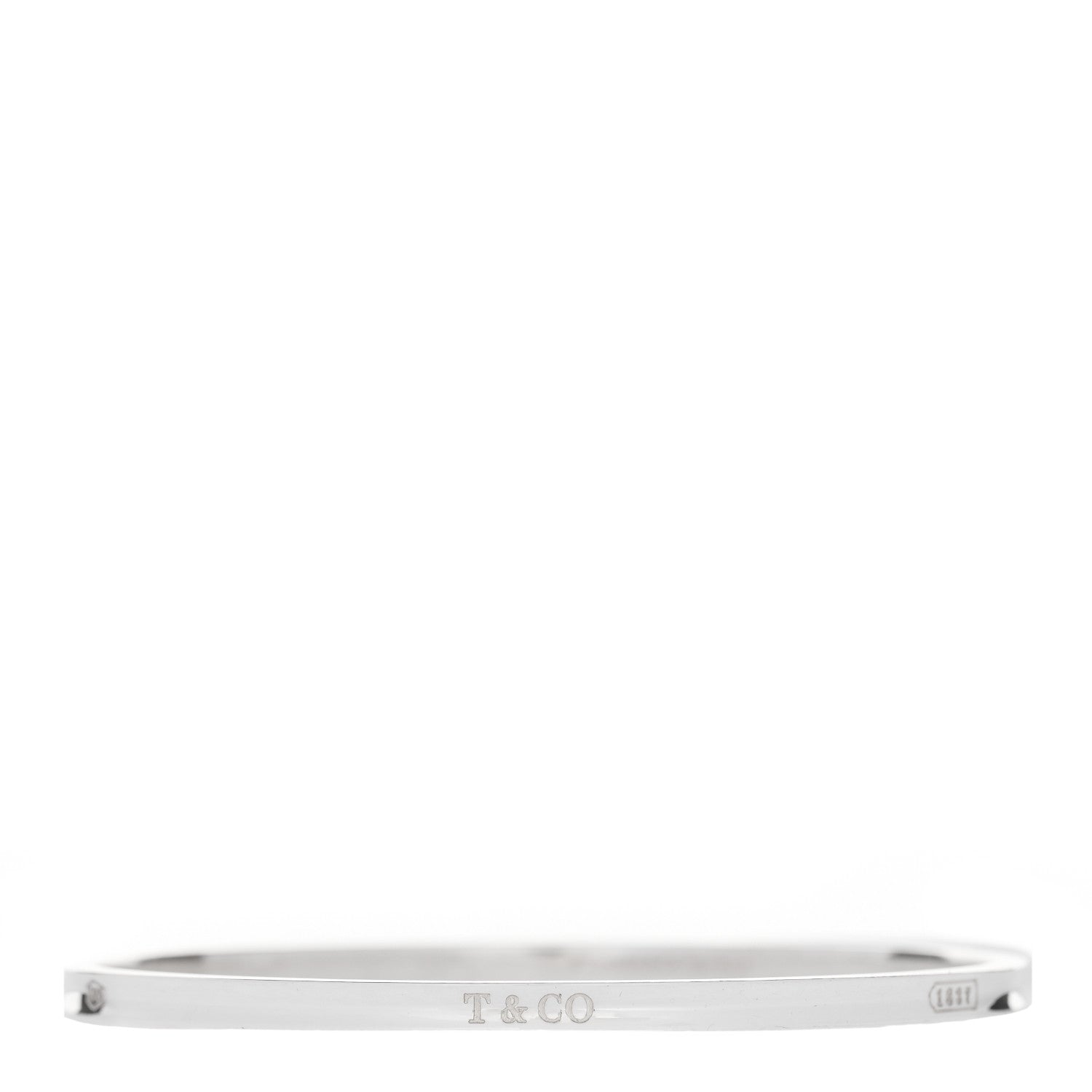 Tiffany Sterling Silver Extra Narrow 1837 Bangle Bracelet 1 of 4