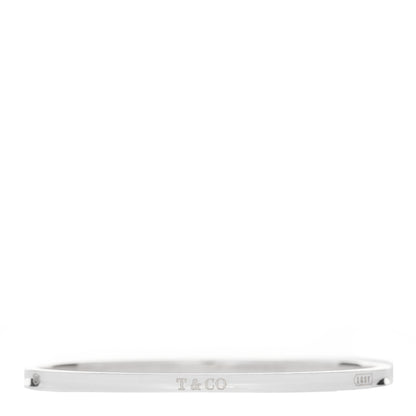 Tiffany Sterling Silver Extra Narrow 1837 Bangle Bracelet 1 of 4