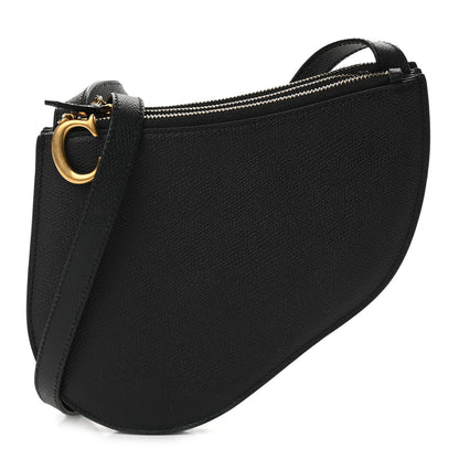 Christian Dior Grained Calfskin Saddle Pouch With Strap Black 1 of 10