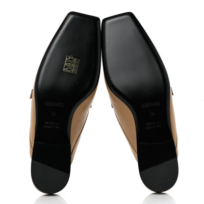 Hermes Goatskin Groupie Mules 36 Beige Argile 5 of 9