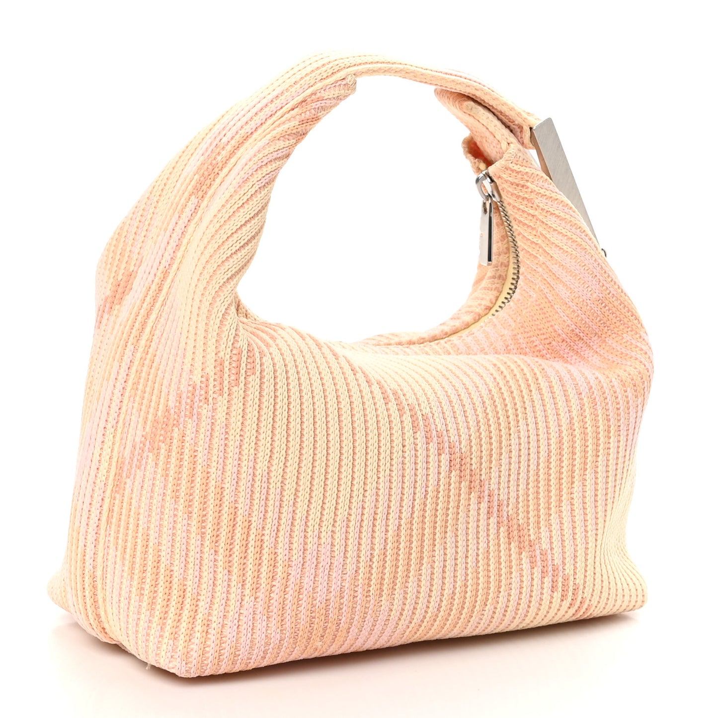 Canvas Knitted Check Mini Peg Duffle Bag Sherbert