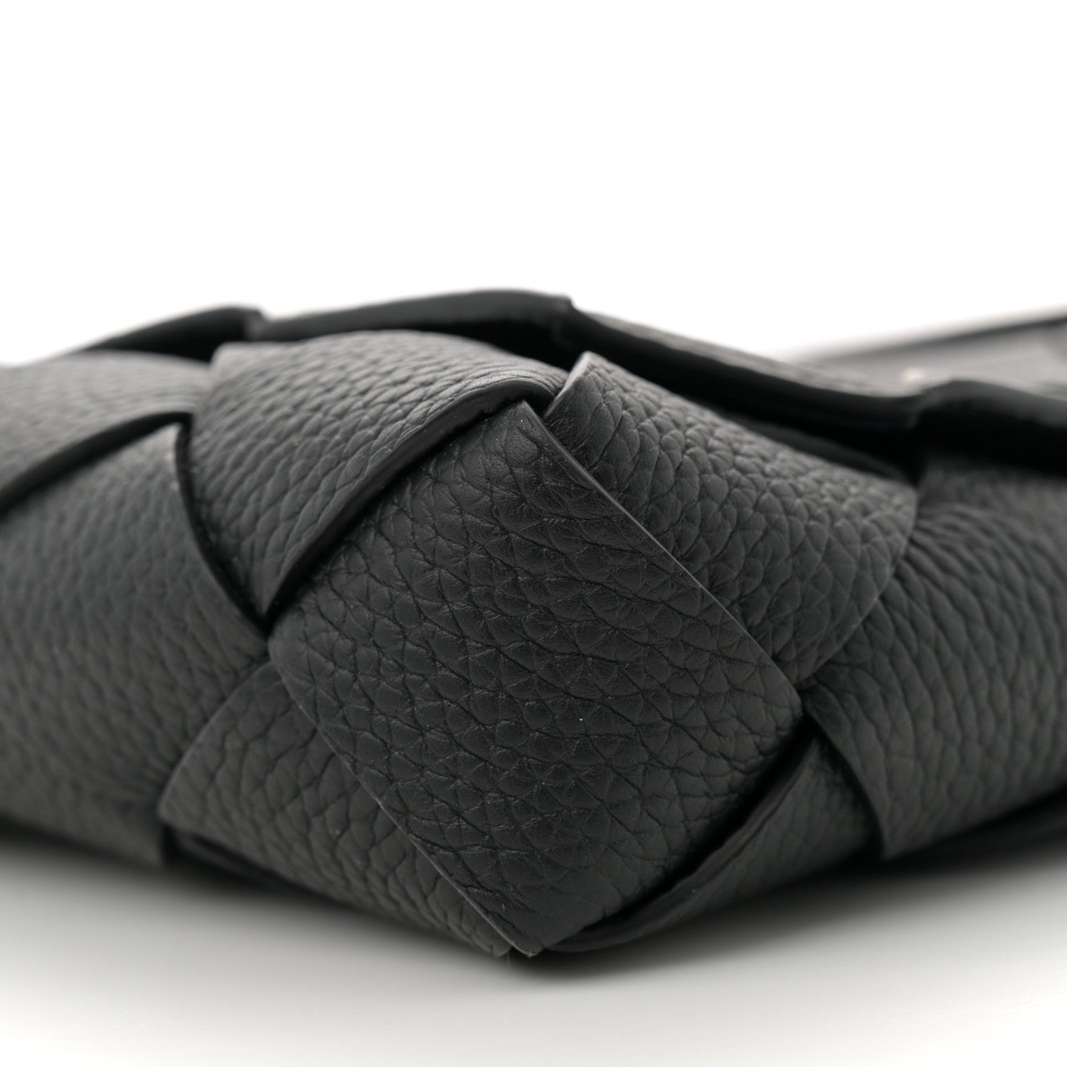 Bottega Veneta Grained Calfskin Intreccio Large Diago Crossbody Bag Black 10 of 11