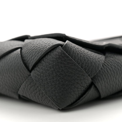 Bottega Veneta Grained Calfskin Intreccio Large Diago Crossbody Bag Black 10 of 11